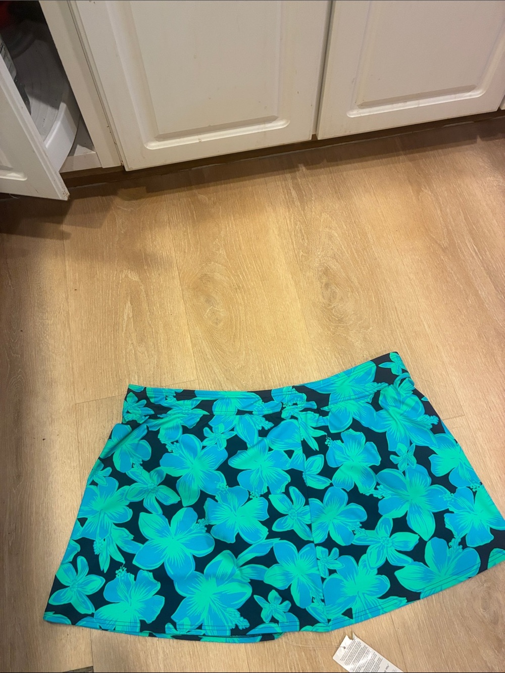 Navy & Teal Tropical Swimwear Bottom Skort - Vibrant Leaf Print 20W NWT